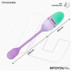 NexEgg Huevo Vibrador Silicona Doble capa con App Lila/Pistacho