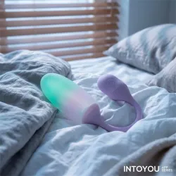 NexEgg Huevo Vibrador Silicona Doble capa con App Lila/Pistacho