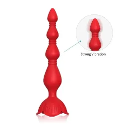 Cadena Anal con Vibración Base de Rosa
