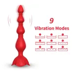 Cadena Anal con Vibración Base de Rosa
