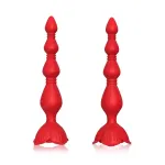 Cadena Anal con Vibración Base de Rosa