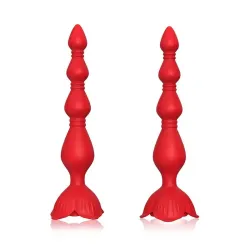 Cadena Anal con Vibración Base de Rosa