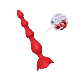 Cadena Anal con Vibración Base de Rosa
