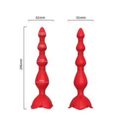 Cadena Anal con Vibración Base de Rosa