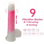 Dildo Doble Capa con Vibración, Thrusting y Calor