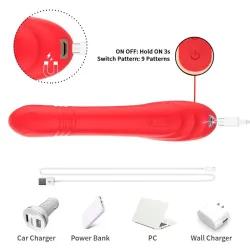 Vibrador Tickler con Thrusting Silicona Líquida
