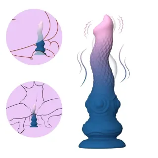 Dildo Fantasía Vibración, Oscilación y Ventosa 23.3 cm