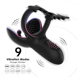 Anillo Vibrador para Pene y Testículos Ajustable