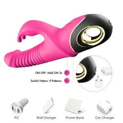 Vibrador con Thrusting y Oscilación 360º Rosa
