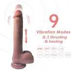 Dildo con vibración, Thrusting y Calor 28 cm