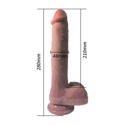 Dildo con vibración, Thrusting y Calor 28 cm