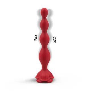 Cadena Anal con Vibración Base de Rosa