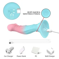 Dildo Bicolor con Vibración