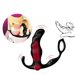 Masajeador Prostática y Plug Anal 2 en 1 con Vibración