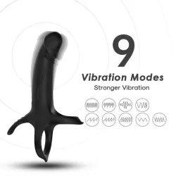 Dildo para Penetración Doble con Vibración