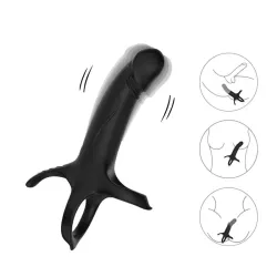 Dildo para Penetración Doble con Vibración
