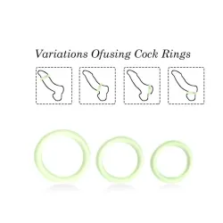 Set 3 Anillos para el Pene Brilla en la Oscuridad