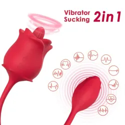 Rosa con Licking y Vibración USB
