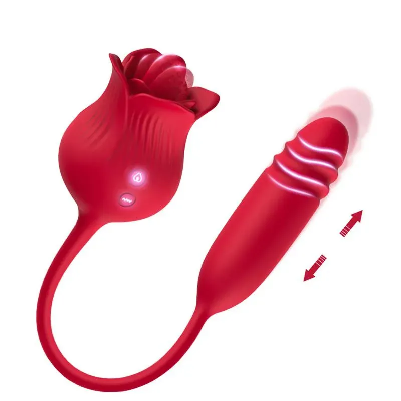 Rosa Vibradora con Licking y Thrusting USB – Vibradores