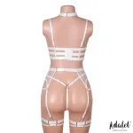 Hyacinth Set Sujetador, Tanga y Liguero Blanco