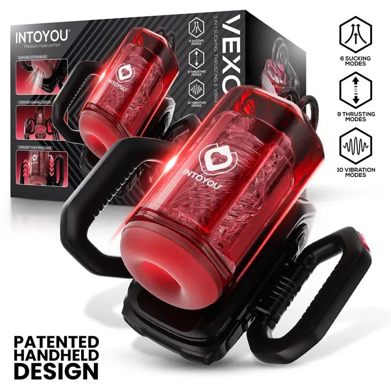 Vexor 3 in 1 Masturbador Masculino Succion, Empuje y Vibración USB-C – Masturbadores Ella