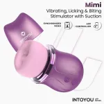 Mimi Estimulador con Licking, Biting, Succión y Vibración USB-C con APP