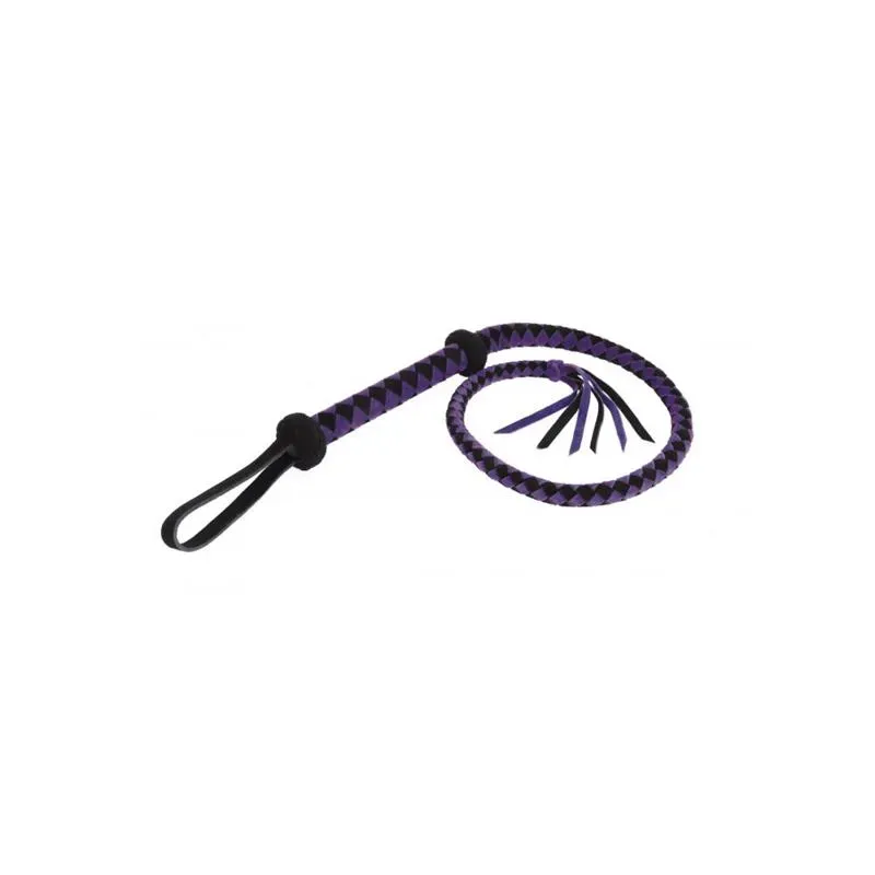Látigo Árabe de Cuero Morado y Negro 100cm – Fustas, Floggers y Palas