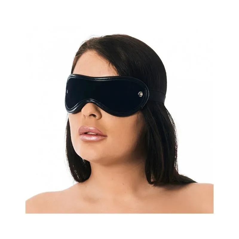 Antifaz Cuero Negro – Esposas y Antifaces