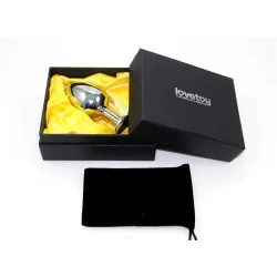 Plug Anal Plateado Rosebud Classic con Joya Negro Talla S
