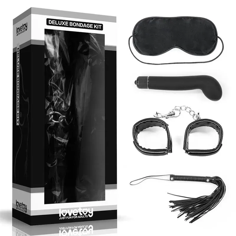 Kit Bondage Deluxe con Vibrador Negro – BDSM/Kits BDSM