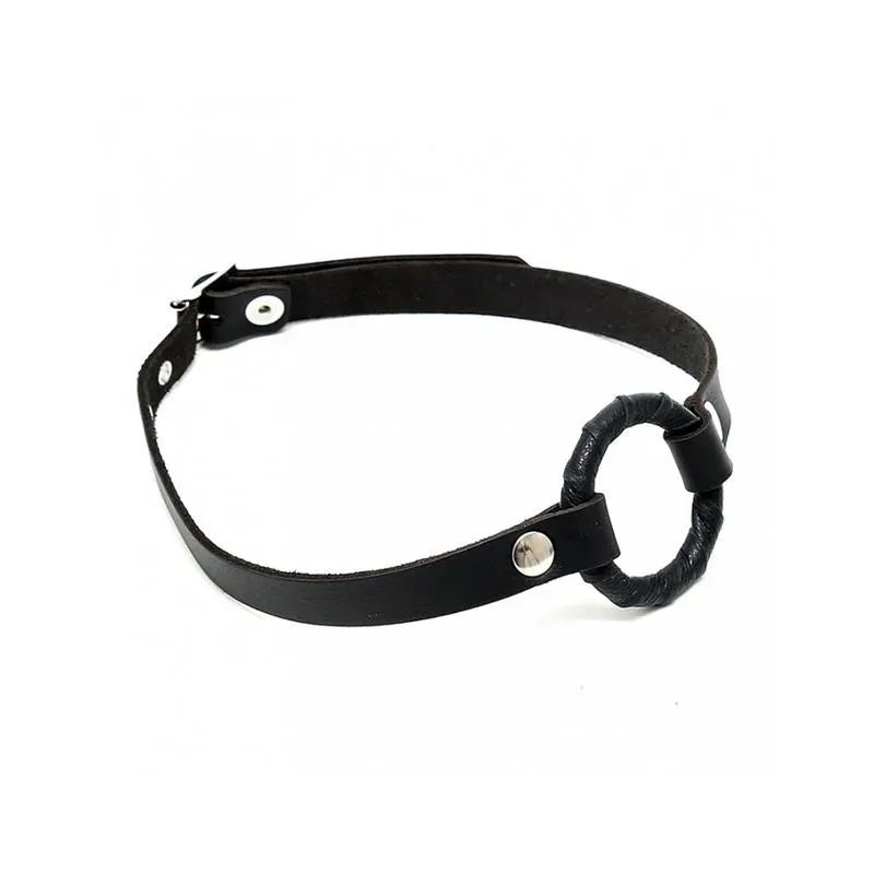 Mordaza Cuero con Anillo -O Ajustable – Mordazas