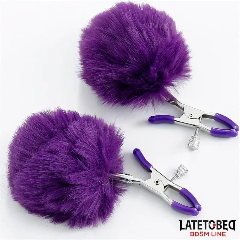 Pinzas para Pezones con Pelo Púrpura – BDSM/Pinzas Pezones