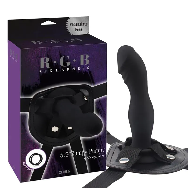 Arnés con Dildo Rumpy Silicona Negro – Arneses