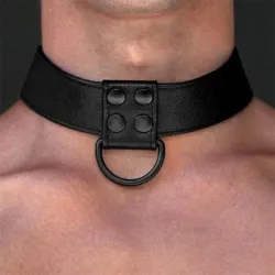 Collar con Correa Negro Mate