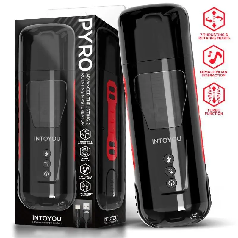 Pyro Masturbador Advanced con Thrusting, Rotación y Gemidos – Estimuladores