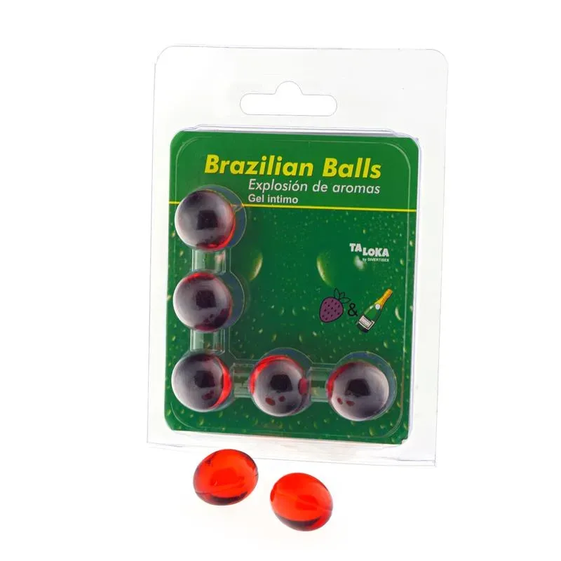 Set 5 Brazilian Balls Explosion Aroma de Fresa-Champan – Para el Baño