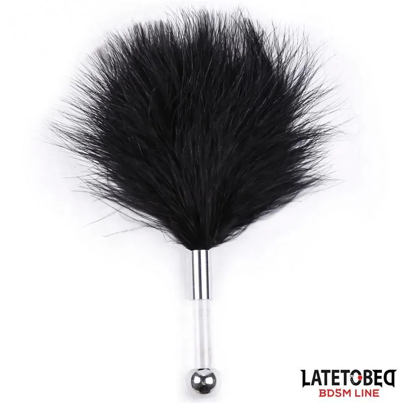 Estimulador de Plumas con Mango de Metal – BDSM/Accesorios