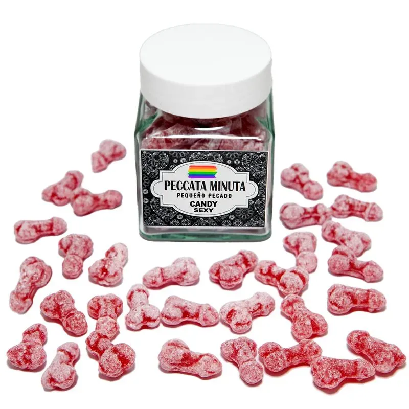 Bote 40 Caramelos Pene LGTB Fresa/Cereza – Juegos Comestibles