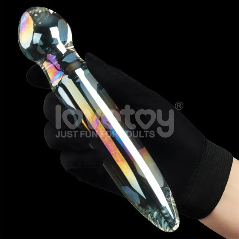 Dildo de Cristal que Brilla en la Oscuridad Twilight Gleam Prism Glass – Dildos