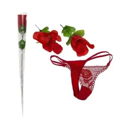 Rosa con Tanga Color Rojo