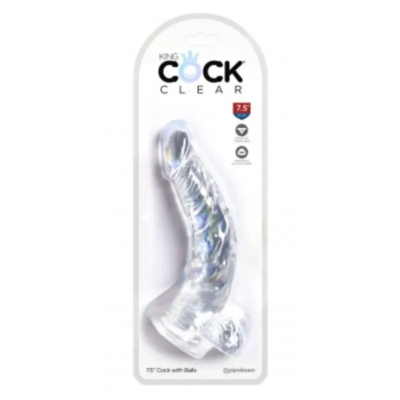 Dildo Realista con Testiculos 7,5 Transparente – Dildos