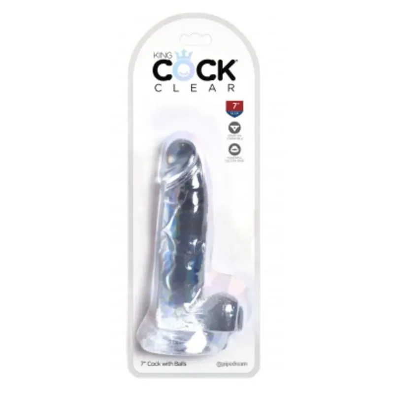 Dildo Realista con Testiculos 7 Transparente – Dildos