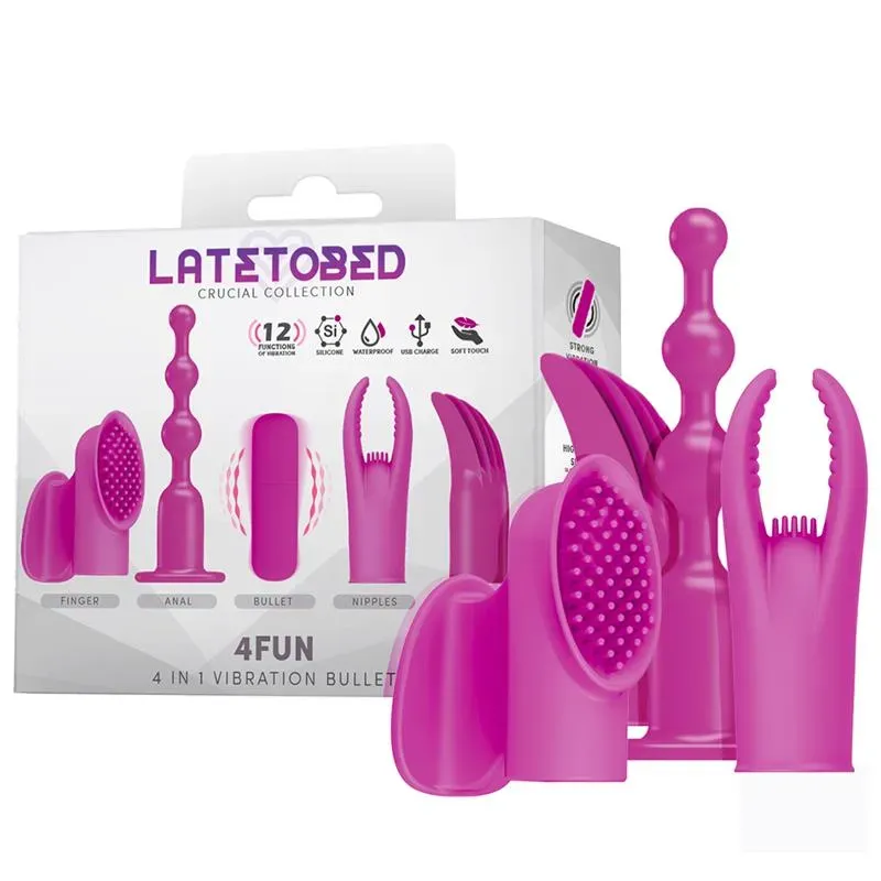 4Fun Bala Vibrador y 4 Fundas USB Impermeable Silicona – Estimuladores