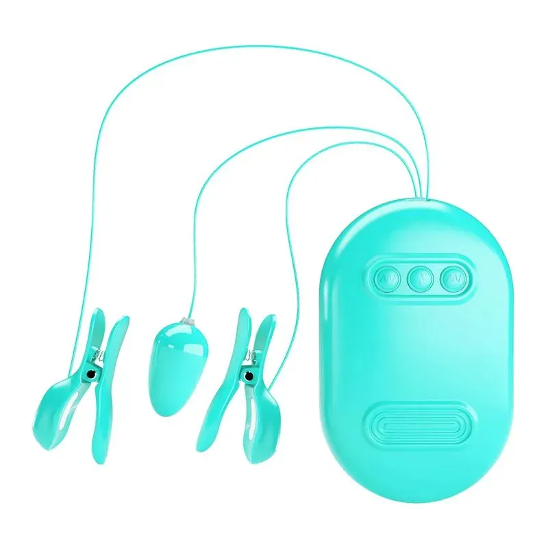 Surprise Box Huevo Vibrador y Pinzas para Pezones con Electro Estimulación Azul – Estimuladores