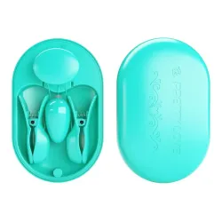 Surprise Box Huevo Vibrador y Pinzas para Pezones con Electro Estimulación Azul