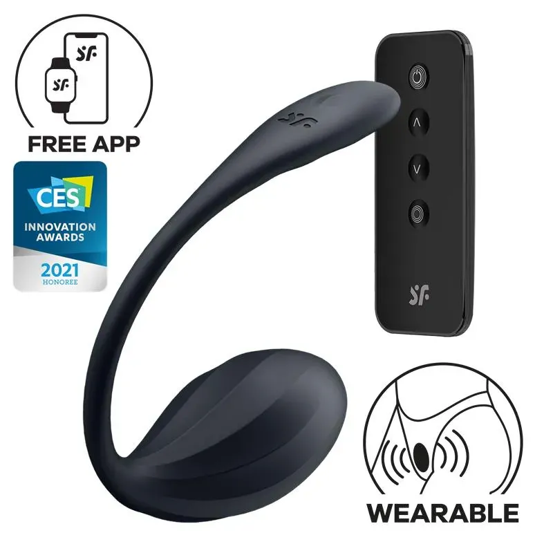 Ribbed Petal con Satisfyer Connect APP Negro – Estimuladores