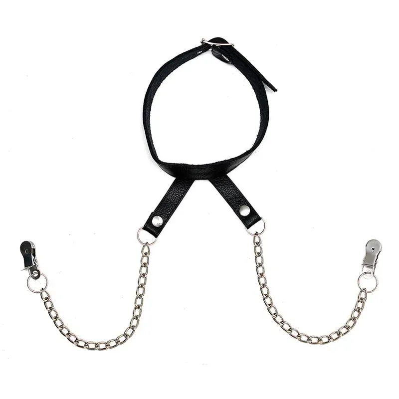 Rimba Bondage Play Pinzas para Pezones Con Cadena y Collar – BDSM/Pinzas Pezones