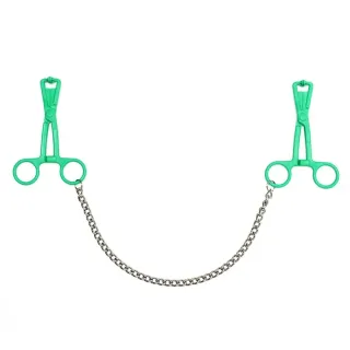 Pinzas Pezones con Cadena Verde