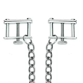 Rimba Bondage Play Pinzas para Pezones Con Cadena- Ajustable