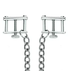 Rimba Bondage Play Pinzas para Pezones Con Cadena- Ajustable